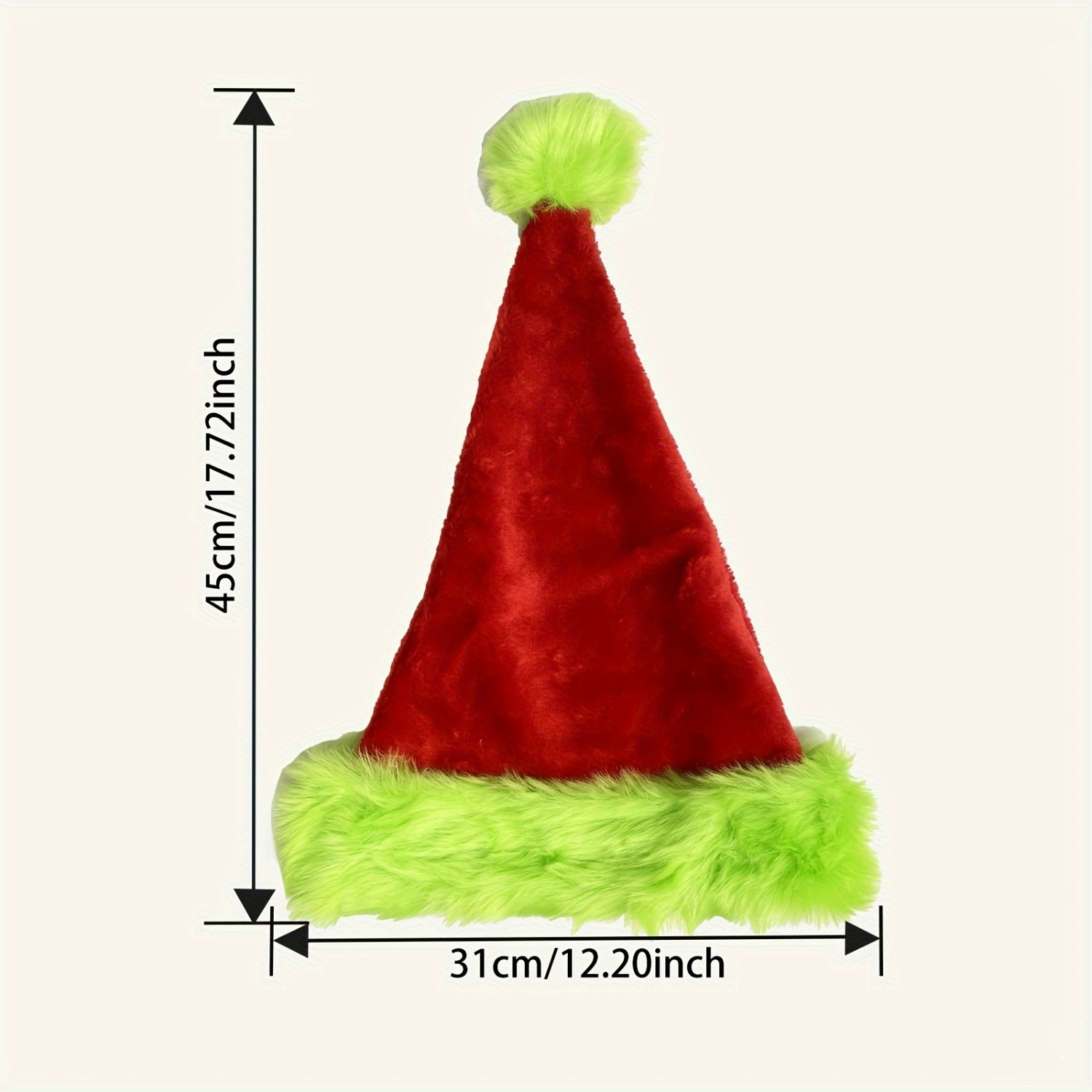 Fluorescent Green Edge Red San - đánh giá và giá Santa Hat Plush