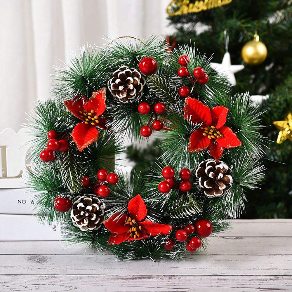 1Pc Christmas Wreath for Front - đánh giá và giá Christmas Wreath Fake