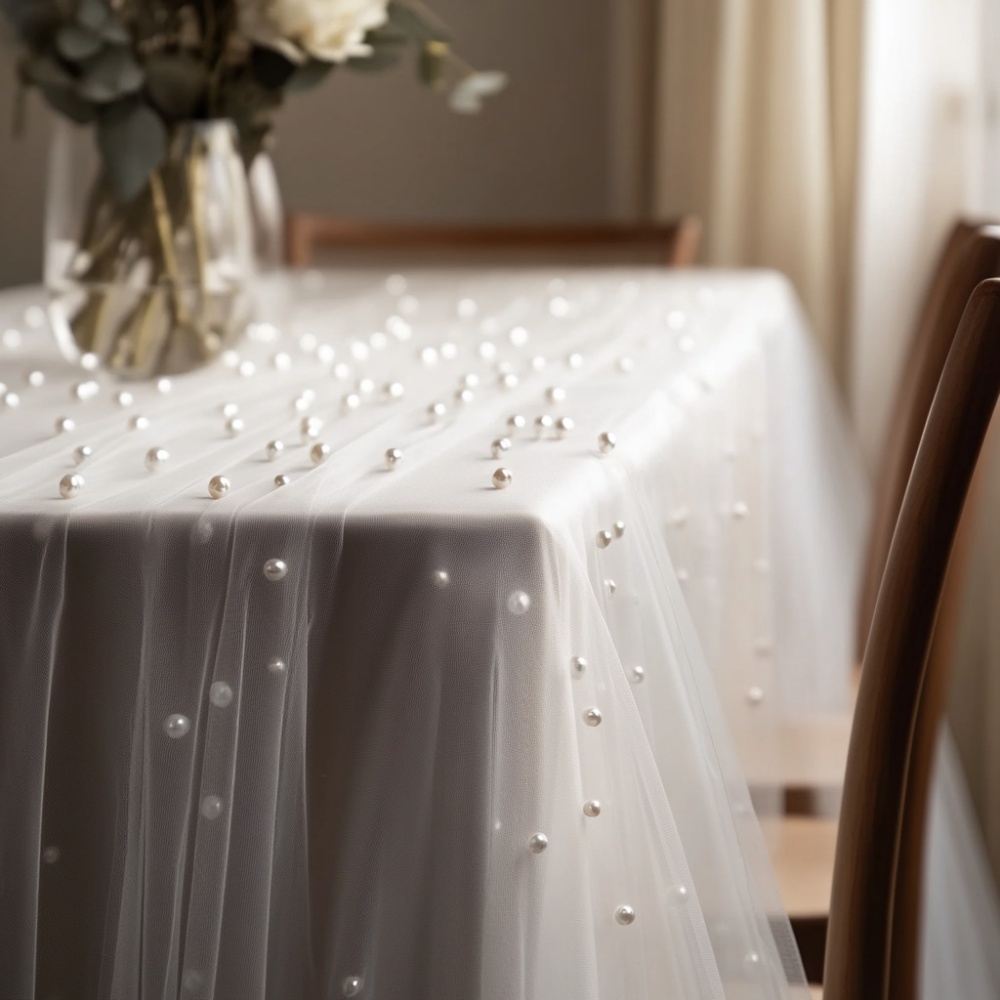 Pearl Chiffon Table Runner 80x - đánh giá và giá Christmas Table Runner